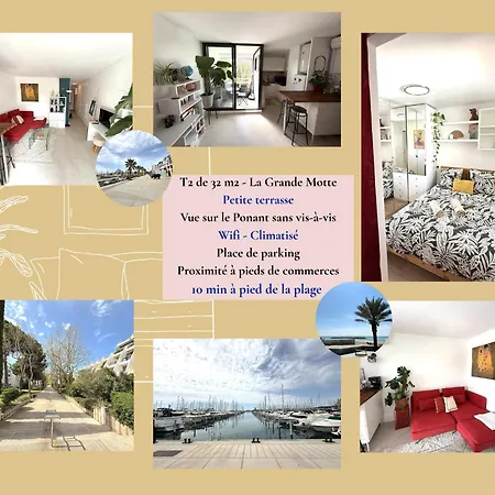 T2 Motte Ponant - Draps, Clim, Wifi & Terrasse